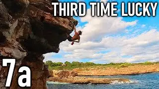 7a Third Time Lucky, Spain, Mallorca, Cala Brafia (Deep Water Solo)