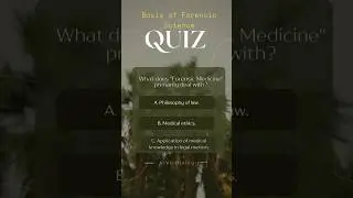 Unlock the Secrets of Forensic Science: Can You Pass These Basic MCQs? #forensics#basics #knowledge