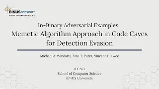 Research Trailer - Memetic Algorithm Approach in Code Caves for Detection Evasion