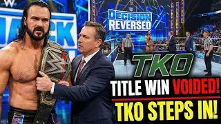 Drew McIntyre WWE Championship Win Voided! TKO Steps In After SmackDown
