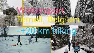 wintersport in ternell, Belgium, - +20 km hiking in the snow