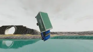 Машины против бассейна: всё больше машин прыгают в озеро | BeamNG Drive