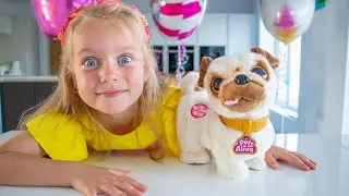 Gaby received a Funny Dog Toy for her Birthday