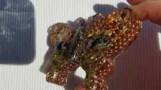 Orgone Energy Generator Butterfly with Quartz, Amethyst, Snowflake Obsidian, Rosemary and Lavender