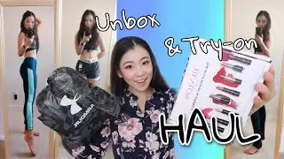 Unboxing & Try-on Haul|Revlon Super Lustrous Lipstick, Under Armour Shorts,Leggings, Nordstrom Rack