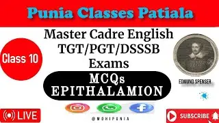 MCQs_EPITHALAMION - LIVE CLASS 10 | Spenser | Master Cadre | UGCNET English | #spenser #epithalamion