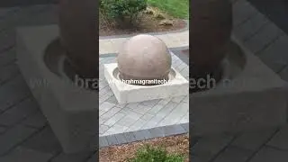 stone ball fountain, garden fountain, water feature, #fountain #ballfountain #sphere #waterfeatures