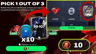 I OPENED 10x RED PACKET EXTRA TIME PLAYER PICK PACKS IN FC MOBILE 25&hellip;