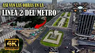 Avance de Obras Estaci&oacute;n Central L&iacute;nea 2  (E-13) Metro | Paseo Col&oacute;n Lima 🚧 | Drone 4K 15/02/2026