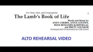 'THE LAMB'S BOOK OF LIFE' ALTO Rehearsal Video with scrolling sheet music