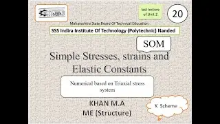 Simple stresses strain and elastic constants-20||Strength of materials||ce-3k||me-3k||MSBTE