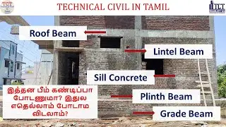 Important of Beams in building. Grade beam, Plinth beam, Sill Concrete, Lintel beam, Roof beam. TCT