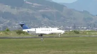 (N300NZ) Bombardier Challenger 300 takeoff Nelson Airport