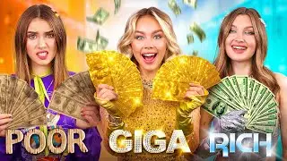 Rijk vs Arm vs Giga Rijke Familie! Meisje Gepest omdat ze Goedkoop Kostuum Draagt