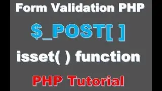 Beginner PHP Tutorial -43- How form data validation in PHP