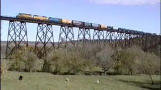 1995_10_15 CNW Boone IA Kate Shelley Bridge Slow Order