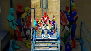 Transformers and Spider-Man encounter a giant plush doll#RelaxingMiniGame #TheAmazingSpiderMan #Game