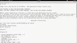 WAScan - Web Application Scanner Tool on Kali Linux 2018.4