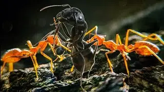 Life of Ants in nature -tabanidae compete for eggs with pormicidae ants - Ant Forest Life