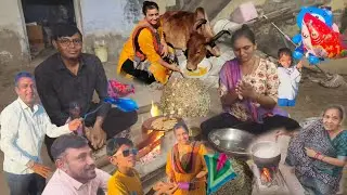 MakarSankranti ke din kathiyawadi bhojan khichado Kadhi🫕bajari ka rotala ke sath sabne comedy ki 😁