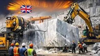 Huge Marble Rock Cutting Process | Powerful Machines UK