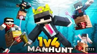 1v4 minecraft Manhunt all clutch In short from @SenpaiSpider|| Minecraft|| Clutch