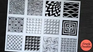 12 Zentangle Patterns | 12 Doodle Patterns | Beginners Guide for Zentangle | Zen-Doodle | Part 1