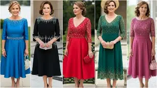 Tea Length Beaded Dresses for Mother of the Bride - Latest Beaded Wedding Dresses for Over 50