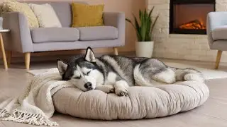 12h Peaceful Dog Night Ambience – Piano & Warm Room Sounds for Anxiety-Free Sleep