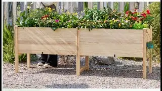 8x2 FT Large Raised Garden Bed 18 Inch Elevated Wood Planter Box