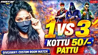 🔴telugu girl live 1v3 giveaway FREE FIRE TELUGU PLAYER'S ROAD SUB 7kCOME SOON