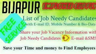 BIJAPUR      EMPLOYEE SUPPLY   ! Post your Job Vacancy ! Recruitment Advertisement ! Job Information