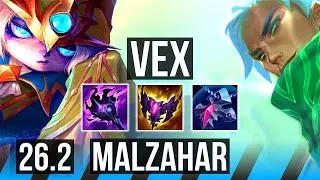 VEX vs MALZAHAR (MID) | Good KDA: 18/2/8, 43K damage | EUW Master | 26.2