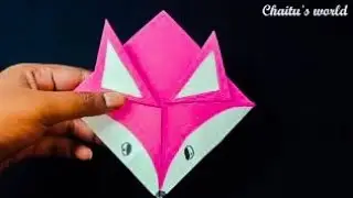 Folding instructions for how to make fox corner bookmark || (DIY Fox Bookmark)