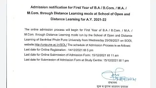 SPPU ADMISSION OPEN : Admissions open For BA, BCom, MA, MCom (Distance Learning mode)@Shubham Bhakat