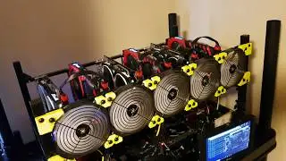 4K My first time building a 6 GPU Mining Rig rx 580 8GB rx 570 8GB overview