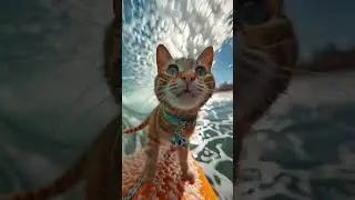 Un gato en la playa  #animaci&oacute;ndigital #artedigital #aishorts