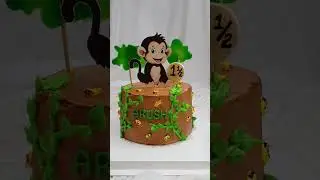 Monkey theme cake #shortvideo #shorts #tastebuds