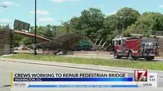 Crews working to repair pedestrian bridge following collapse in DC