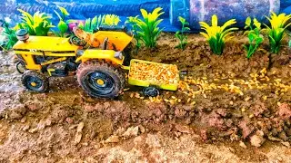 Diy Mini Alt Tractor & Trali loding wheat 🌾 🤩seeds 🤩 | top mini tractor farming 😀😄 #viralvideo 🤩😍 ￼