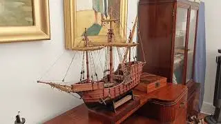 Santa María (1492) Handmade Model Ship Close-Up 🚢 Hand-Carved From Scratch + Full Details