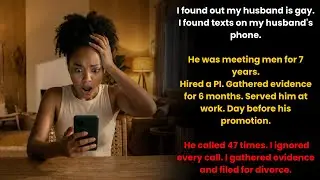 I found out my husband is gay... I gathered evidence and filed for divorce.
