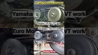 Yamaha i 125 mio  CVT work vs Euro model T150 CVT work Performance Comparison.
