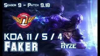 SKT T1 Faker RYZE vs KARMA Mid - Patch 9.18 KR Ranked