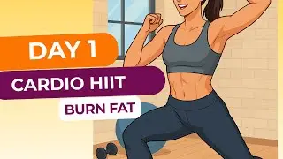 Day 1/7 – Cardio HIIT to Burn Fat | 8 Minutes | 7-Day Challenge 🔥
