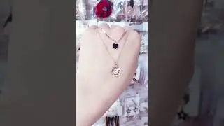 Women's Fashion Gold Plated Black Heart Alphabet Pendant Necklace Jewelry