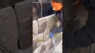 Trik memasang keramik dinding motif batu alam dengan mudah #shortvideo #shorts #short