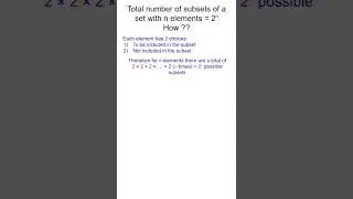 Number of subsets formula proof #maths #settheory