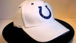Indianapolis Colts Swarovski Crystal Bling Rhinestone White Ladies Cap Hat