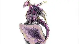 Ain&rsquo;t It Nice Dragon Statue Rock Faux Geode Cavern Sparkling Medieval Collectible Fantasy Dragon